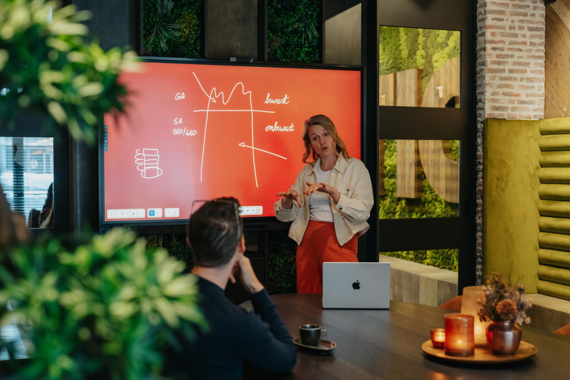 Team van Creatic in overleg over online marketing en strategie